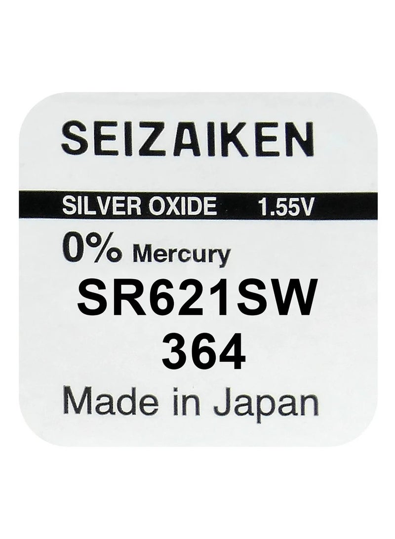 Seizaiken 10-Pieces Seizaiken / SEIKO 364 / SR621SW Silver Oxide 1.55V 0%Mercury (Watch) Batteries  - Image 2