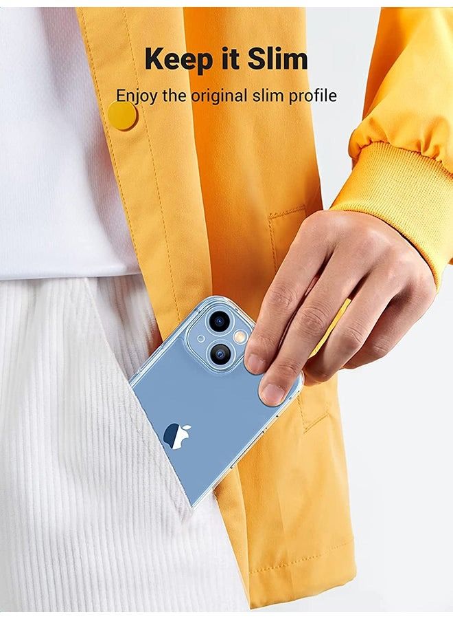 iPhone 14 Case 6.1 inch Anti-Yellowing Military Back Hard Anti-Explosion Back Ultra Thin Case Anti-Drop Shockproof Protection Full Coverage Lens Clear Case Compatible with iPhone 14 Cover Clear - Image 2
