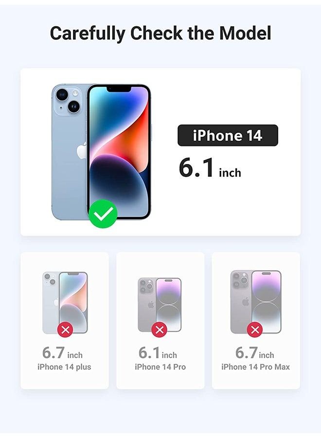 iPhone 14 Case 6.1 inch Anti-Yellowing Military Back Hard Anti-Explosion Back Ultra Thin Case Anti-Drop Shockproof Protection Full Coverage Lens Clear Case Compatible with iPhone 14 Cover Clear - Image 3