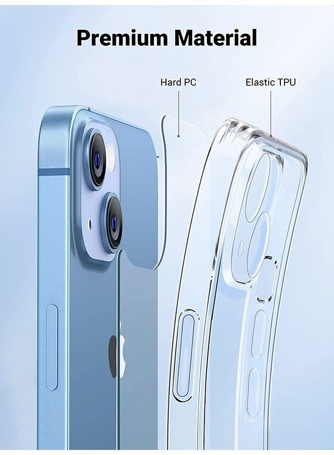 iPhone 14 Case 6.1 inch Anti-Yellowing Military Back Hard Anti-Explosion Back Ultra Thin Case Anti-Drop Shockproof Protection Full Coverage Lens Clear Case Compatible with iPhone 14 Cover Clear - Image 4