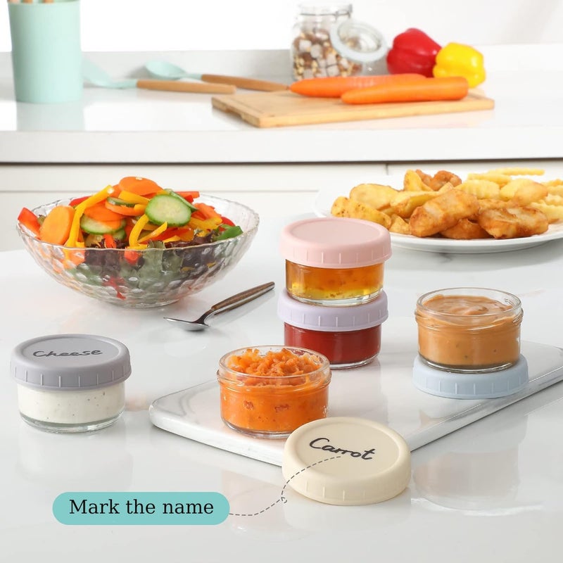 KEPTFIT 6 Pcs Salad Dressing To Go Container， 2.7 oz Glass Small Condiment with Lids, Dipping Sauce Cups Set, Leakproof Reusable For Lunch Boxes, Picnics And Travel - Image 5