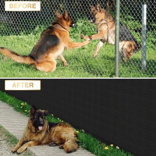 INFRANGE Privacy Fence Screen 5' x 30' Fencing Cover Heavy Duty Mesh Windscreen Cloth for Outdoor Garden Patio Backyard Chain Link Fence Black - Image 2