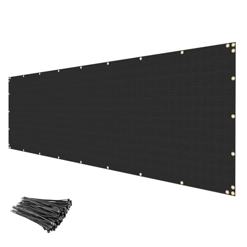 INFRANGE Privacy Fence Screen 5' x 30' Fencing Cover Heavy Duty Mesh Windscreen Cloth for Outdoor Garden Patio Backyard Chain Link Fence Black - Image 1