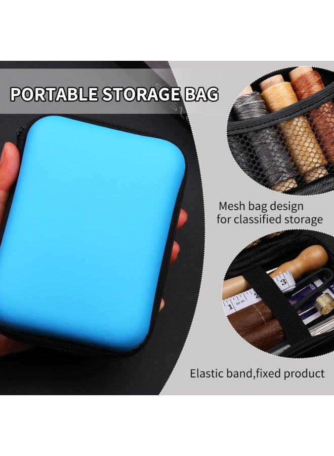 Leather Sewing Kit, Leather Stitching Kit with Sewing Awl, Needles, Waxed Thread, Upholstery Repair Kit, Heavy Duty Sewing Tools for Hand Stitching Car Seats, Sofa, Carpets, Shoes, DIY Craft - Image 2