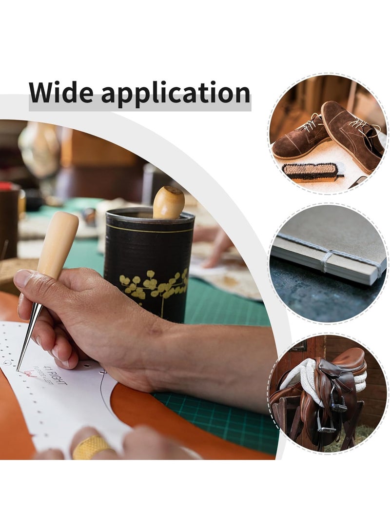Leather Sewing Kit, Leather Stitching Kit with Sewing Awl, Needles, Waxed Thread, Upholstery Repair Kit, Heavy Duty Sewing Tools for Hand Stitching Car Seats, Sofa, Carpets, Shoes, DIY Craft - Image 5