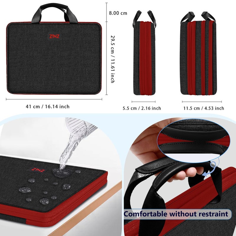 ZINZ Slim Expandable Laptop Case 15.6 Inch Sleeve Upgraded Protective Durable Recycled Carrying Case Compatible with MacBook 15" & 16" and Most 15" 15.6" 16" Notebook,B01K02 - Image 3