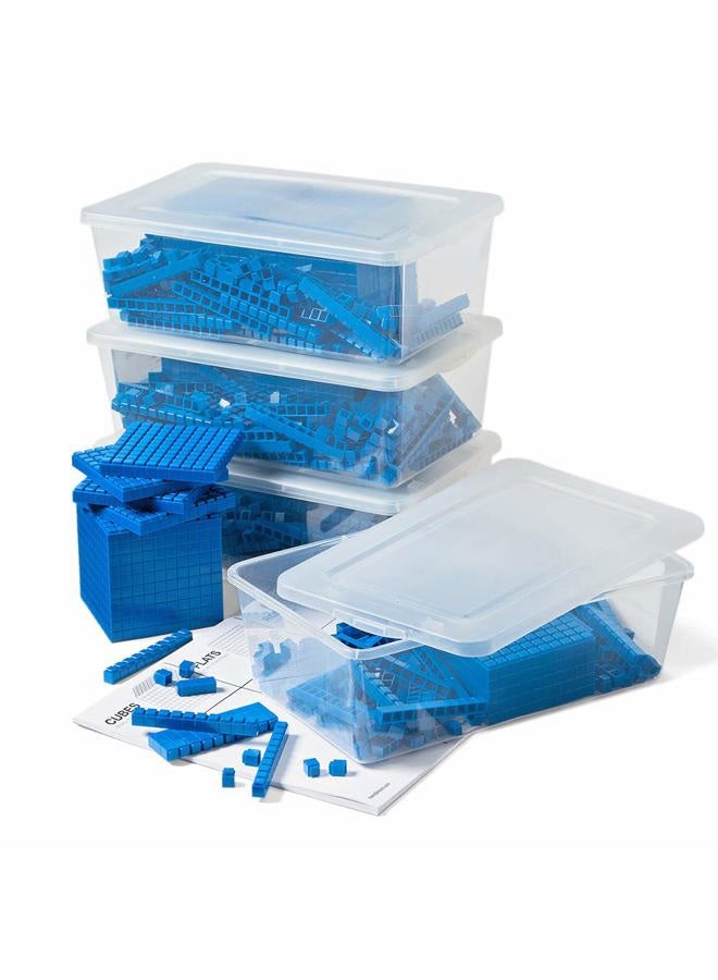 hand2mind 644 Plastic Interlox Connecting Blue Ten Blocks, Place Value Manipulatives, Base 10 Blocks, Counting Manipulatives, Math Manipulatives First Grade, Math Blocks, Place Value Blocks - Image 1