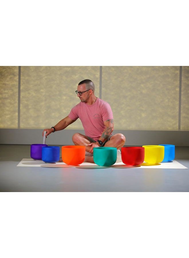 TOPFUND 432 Hz Chakra Set of 7 Crystal Singing Bowls 8-10 inch with Four Heavy Duty Carrying Cases and Singing Bowl Mallets - Image 5