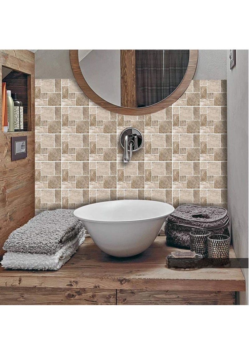 SYOSI 25 قطعة ملصق بلاط ذاتي الالتصاق لتزيين المنزل، قشر واثبت ملصق بلاط، ملصق بلاط مقاوم للماء لجدار الخلفية للمطبخ والحمام، 4x4 بوصة - Image 4