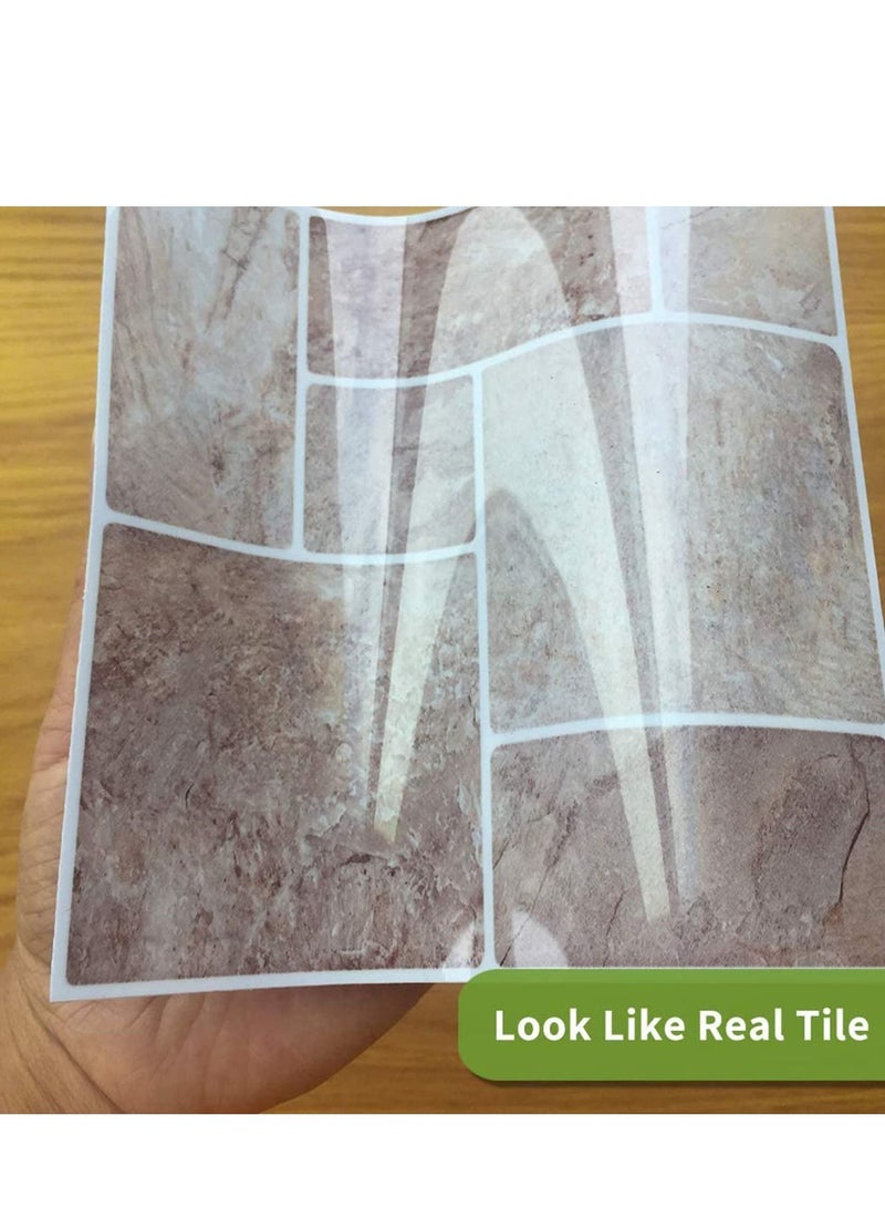 SYOSI 25 قطعة ملصق بلاط ذاتي الالتصاق لتزيين المنزل، قشر واثبت ملصق بلاط، ملصق بلاط مقاوم للماء لجدار الخلفية للمطبخ والحمام، 4x4 بوصة - Image 5