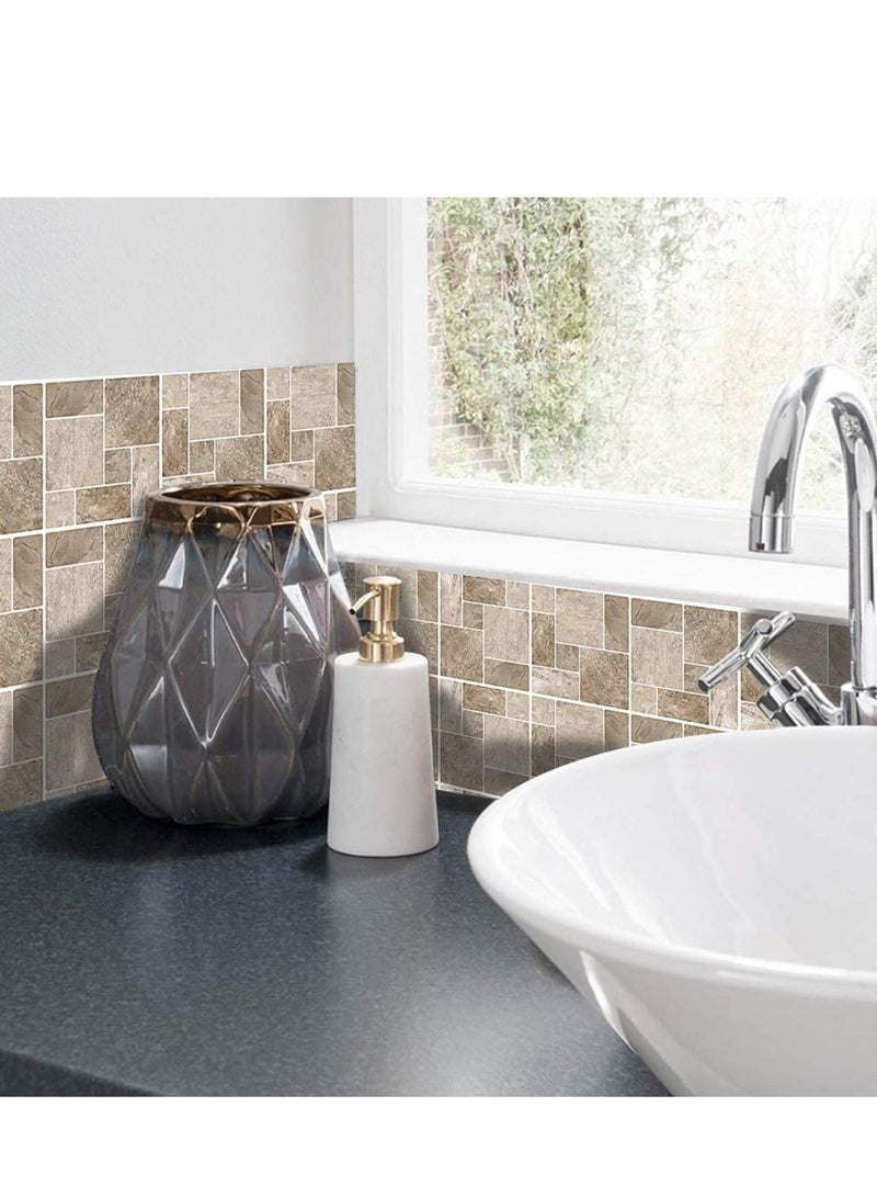 SYOSI 25 قطعة ملصق بلاط ذاتي الالتصاق لتزيين المنزل، قشر واثبت ملصق بلاط، ملصق بلاط مقاوم للماء لجدار الخلفية للمطبخ والحمام، 4x4 بوصة - Image 3