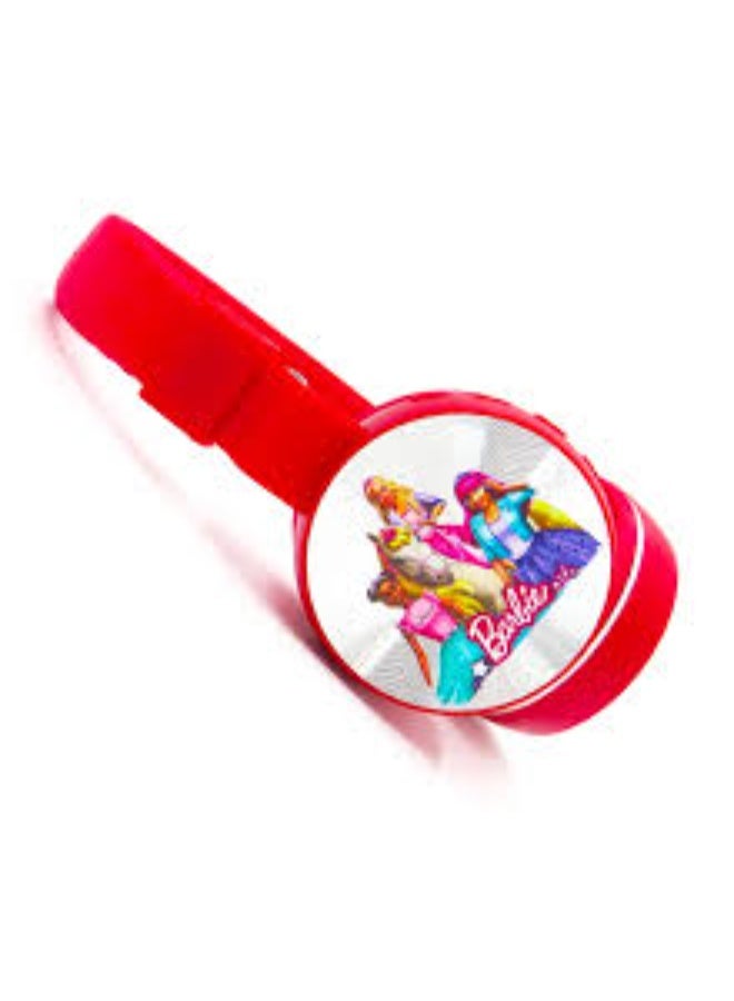 باربي سماعة اطفال؛لاسلكية  باربي 【سماعة اطفال 】بتصميم كرتوني لطيف【سماعات اطفال بلوتوث】 للبنات؛ سماعة بلوتوث احمر مريحة وخفيفة مع دعم MP3 وFM - Image 3