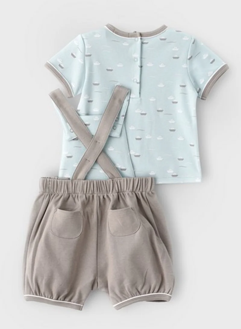 Boo Boo Infant All Over Printed T-Shirt & Dungaree Set