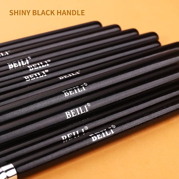 BEILI Professional Eye Makeup Brush Set15 Pieces Synthetic and Natural Hair Eyeshadow Eyeliner Eyebrow Blending Concealer Make up Brushes BlackSilver