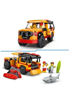 LEGO LEGO Lifeguard Beach Rescue Truck Toy With 2 Minifigures And A Shark Figure - Building Set 60453  - Image 2