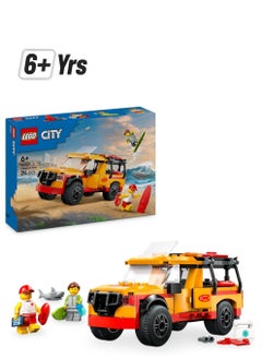 LEGO LEGO Lifeguard Beach Rescue Truck Toy With 2 Minifigures And A Shark Figure - Building Set 60453  - Image 1