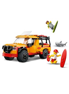 LEGO LEGO Lifeguard Beach Rescue Truck Toy With 2 Minifigures And A Shark Figure - Building Set 60453  - Image 4
