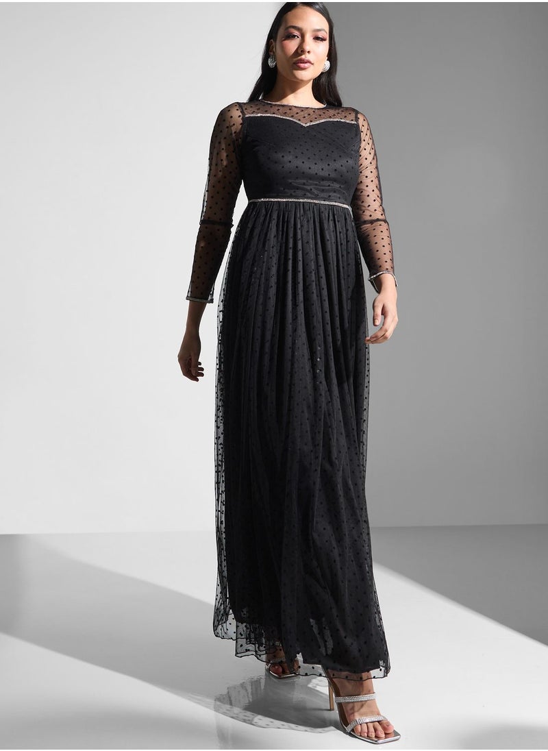 Golden Apple - Ruffle Detailed Mesh Dress - Image 1