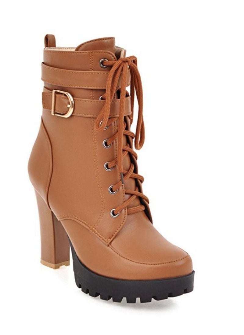 Fashion Ankle Boots With Belts Brown - pzsku/ZAC0C92C524A25C26A330Z/45/_/1677209711/8a2a1f05-a47a-49f1-9e4d-2d0cc966b485