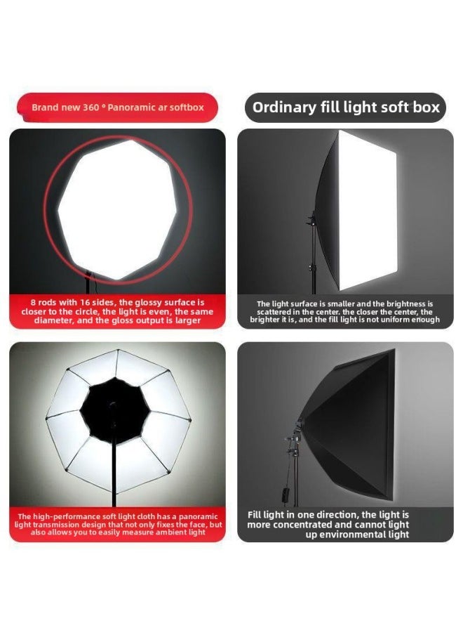 General - 350 Panoramic Live Light Supplementing Light Studio Soft Light Box Suit Light Lighting Photography Light Live Room Supplementing Light-Light Source Color:Dual Lights 【350w Three-color Remote Control - Image 1