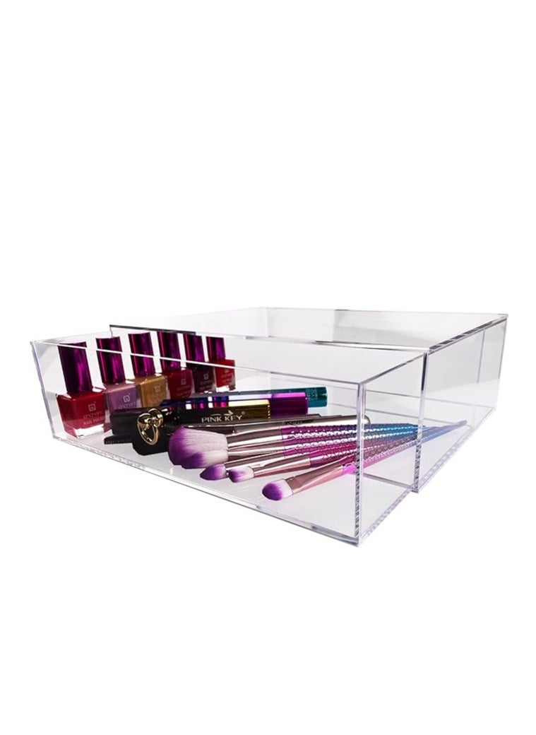 Creative Planet Creative Planet 1-Level Acrylic Storage Organizer Drawers for Jewelry, Makeup, Hair Accessories, Cosmetics, Sunglasses, and Toiletries - Extra Large Size  - Image 3