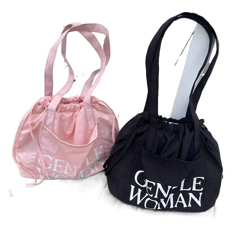 Gentlewoman Neoprene Tote Bag with Contrast Letters, Single Shoulder Bag for Women 2024 - Image 5