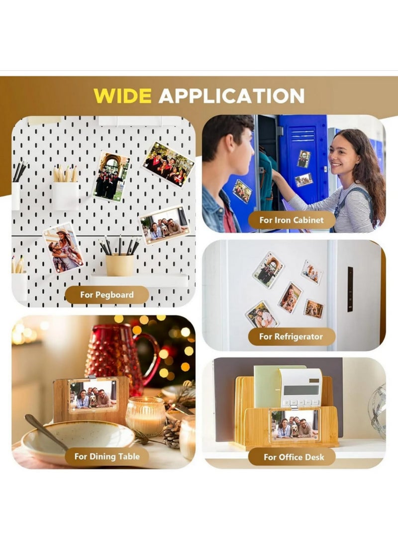 2pcs 3Inch Car Visor Picture Photo Clip Holder Frame Acrylic Magnetic Auto Interior Decor Organizer For Driving Keepsake Personalized Family Couples Gift Photo Frame Sun Visor Accessory - Image 4