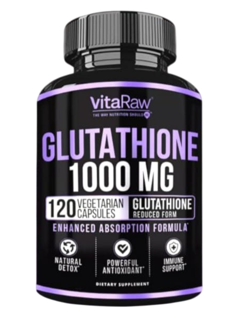 VitaRaw Glutathione 1000mg - 120 Vegetarian Capsules - Image 1