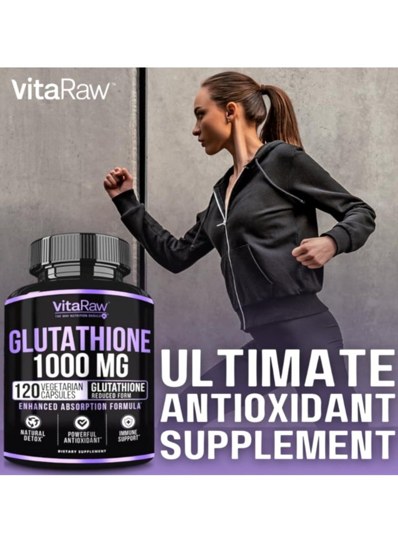 VitaRaw Glutathione 1000mg - 120 Vegetarian Capsules - Image 4
