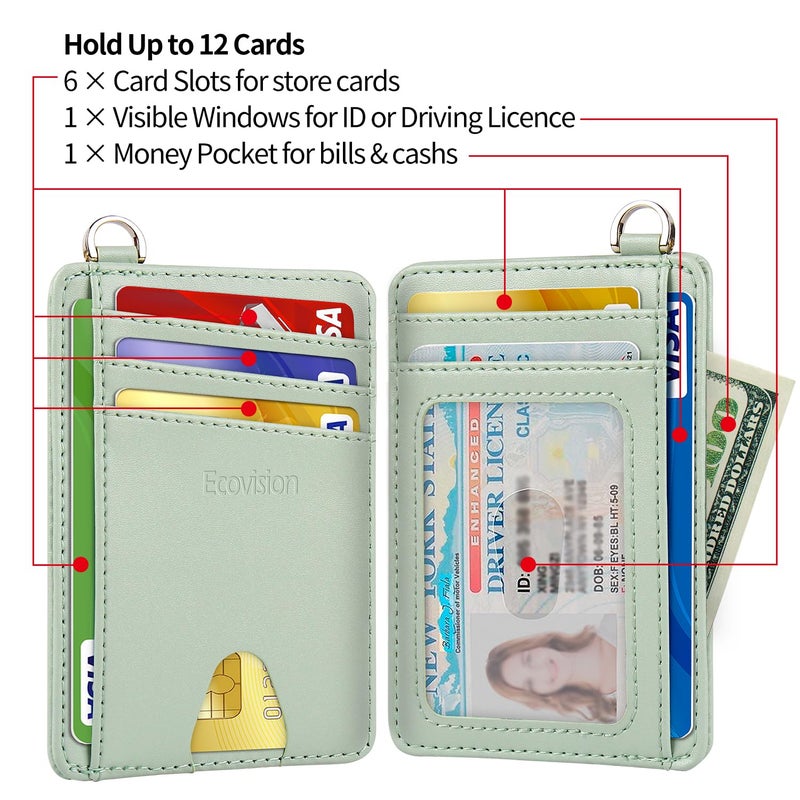 EcoVision Slim Minimalist Front Pocket Wallet, RFID Blocking Credit Card Holder Wallet with Detachable D-Shackle for Men Women - Image 5