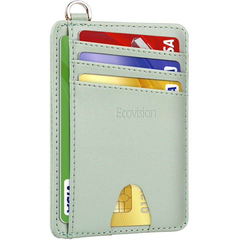 EcoVision Slim Minimalist Front Pocket Wallet, RFID Blocking Credit Card Holder Wallet with Detachable D-Shackle for Men Women - Image 1