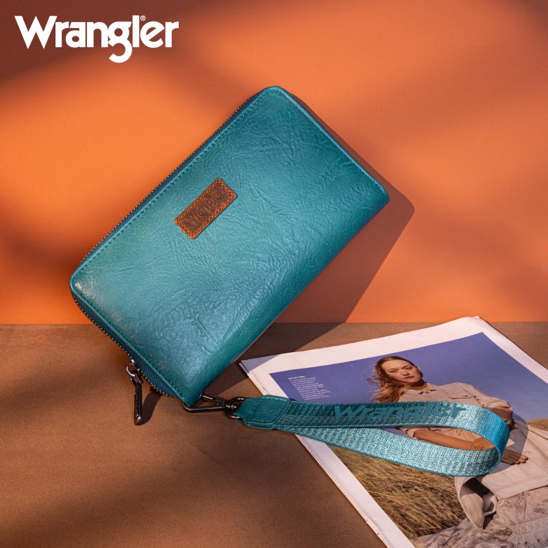 Wrangler Womens Wallet Wristlet Long Purse Designer Clutch Large Capacity Credit Card Holder for Women Men - Image 2