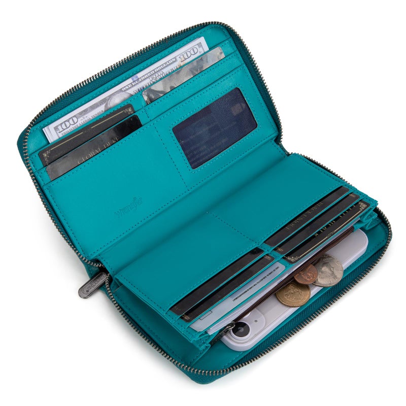 Wrangler Womens Wallet Wristlet Long Purse Designer Clutch Large Capacity Credit Card Holder for Women Men - Image 3