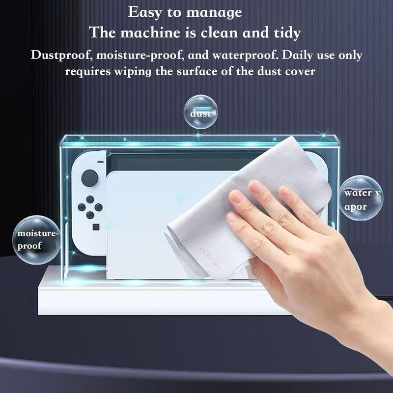 CENXI غطاء الغبار CENXI لجهاز Nintendo Switch 2، مع قاعدة إضاءة بـ 16 لون LED، حاوية عرض أكريليك مقاومة للخدش ومقاومة للماء، ملحقات لـ Switch 2 - Image 5