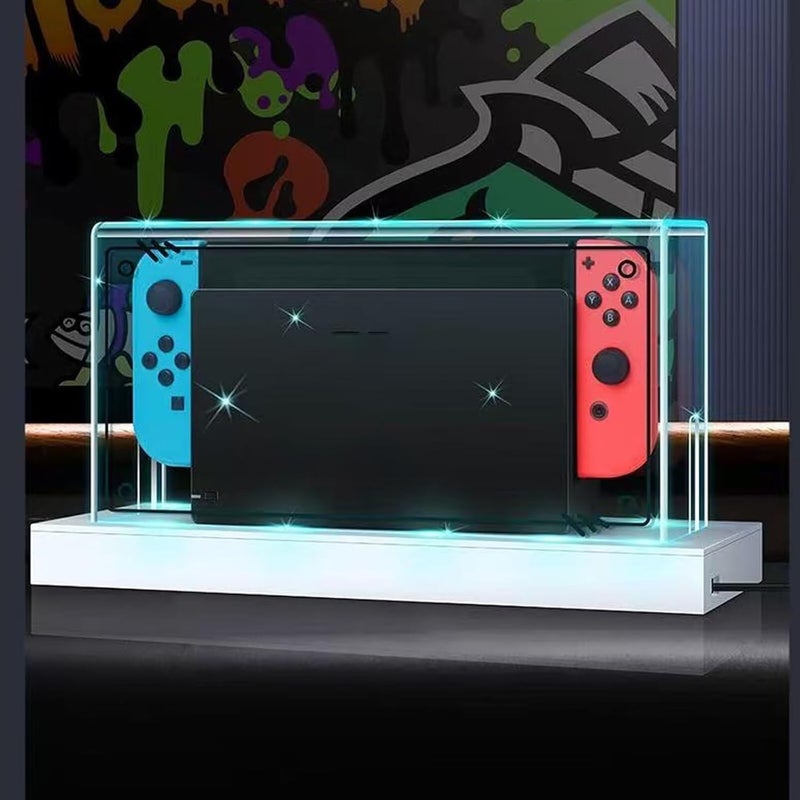 CENXI غطاء الغبار CENXI لجهاز Nintendo Switch 2، مع قاعدة إضاءة بـ 16 لون LED، حاوية عرض أكريليك مقاومة للخدش ومقاومة للماء، ملحقات لـ Switch 2 - Image 4