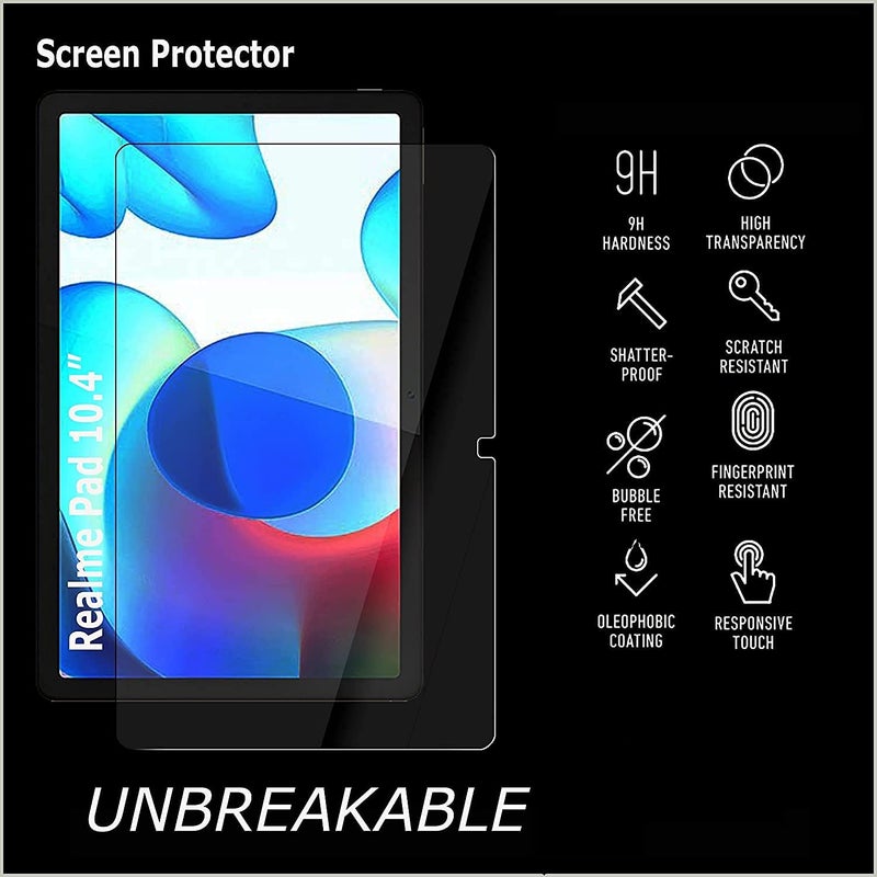 PROTECTERR Unbreakable Screen Protector for Realme Pad 10.4" (2021) Anti-Scratch Glass Guard, Bubble-Free, 9H Ultimate Protection, HD Clear with installation kit // NOT A TEMPERED GLASS // - Image 3