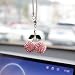 UHANBUT Bling Cherry Car Rear View Mirror Charm Sparkly Rhinestones Automotive Decoration Pendant Cute Vehicle Interior Hanging Ornament Lucky Present for Women Girl Pink - Image 2