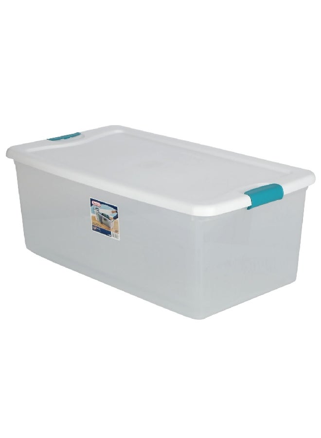 ستيريليت صندوق تخزين بمزلاج بسعة 106 كوارت من واضح وأزرق  40.4 x 31.6 x 75 سم 14998004 - Image 2