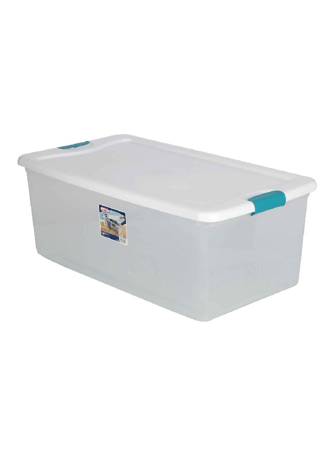 ستيريليت صندوق تخزين بمزلاج بسعة 106 كوارت من واضح وأزرق  40.4 x 31.6 x 75 سم 14998004 - Image 1