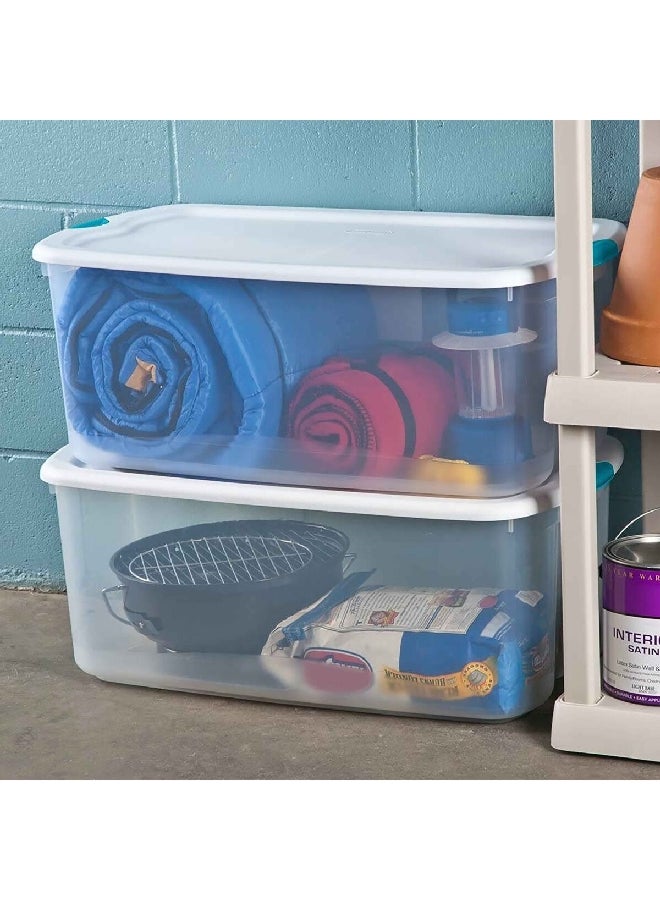 ستيريليت صندوق تخزين بمزلاج بسعة 106 كوارت من واضح وأزرق  40.4 x 31.6 x 75 سم 14998004 - Image 3