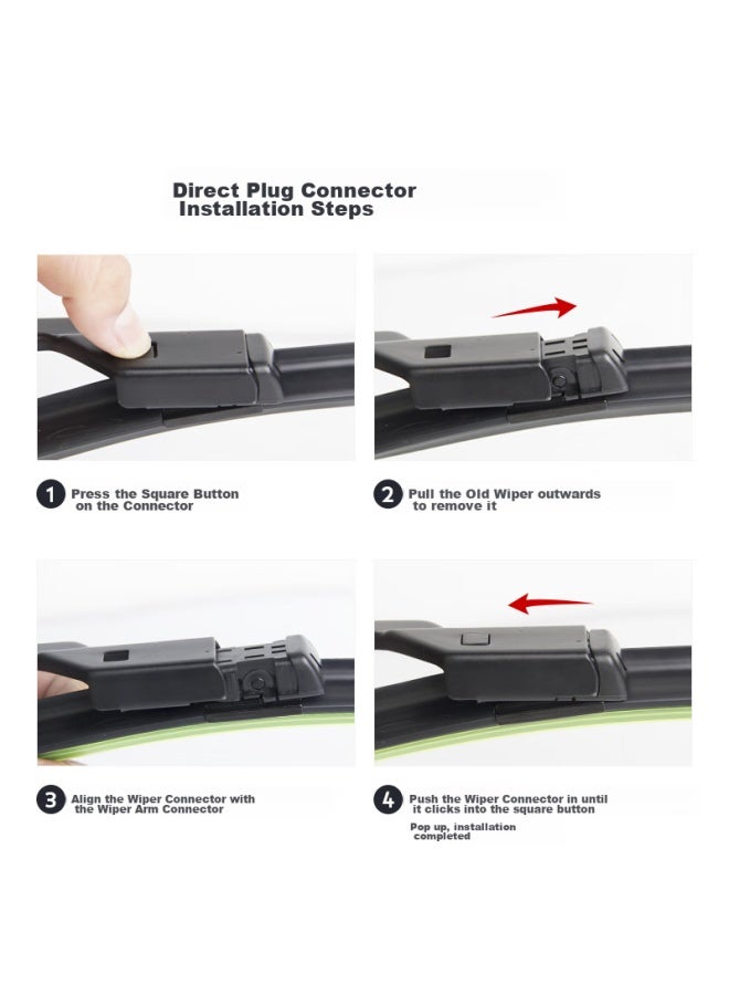 meisim Windshield Wiper Blade For Ford New Focus (2012-2018 Models), Wiper Strip 2012 Rubber Strip 13-15 Models Wiper Blade - Image 4