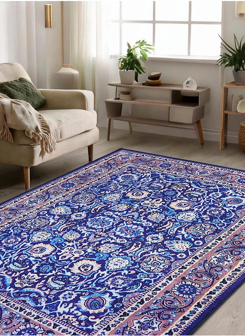 Polyester Printed Vintage Home Floor Decor Carpet Rug Anti Skid Backing for Home, Living, Office, Rooms & Bedroom, 121 X 182 Cm