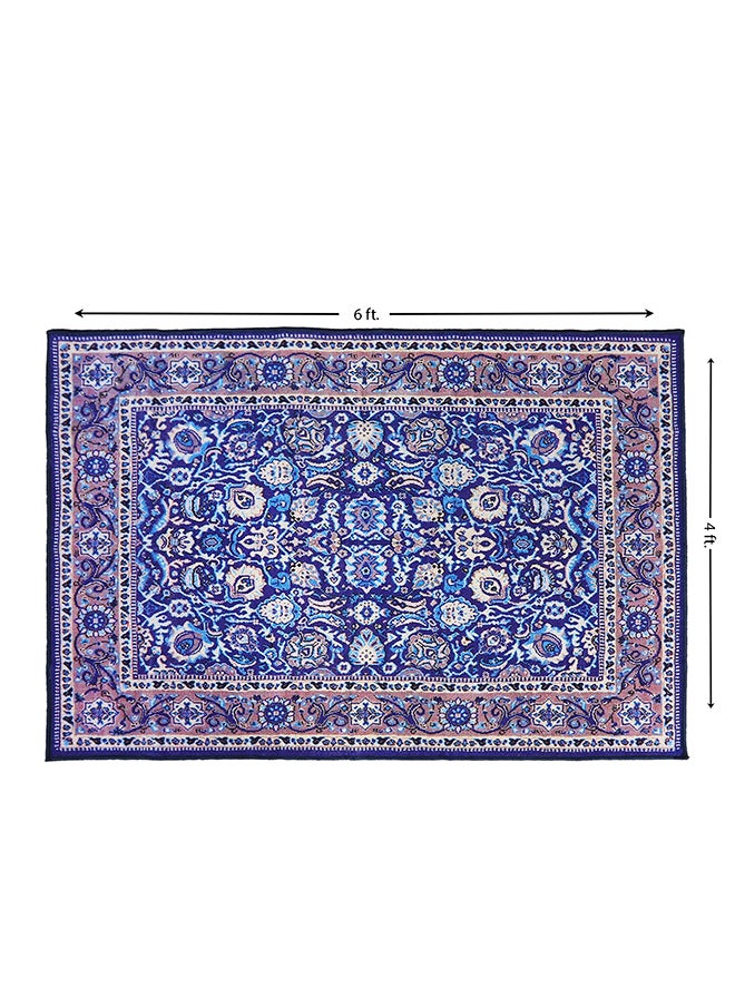 Polyester Printed Vintage Home Floor Decor Carpet Rug Anti Skid Backing for Home, Living, Office, Rooms & Bedroom, 121 X 182 Cm
