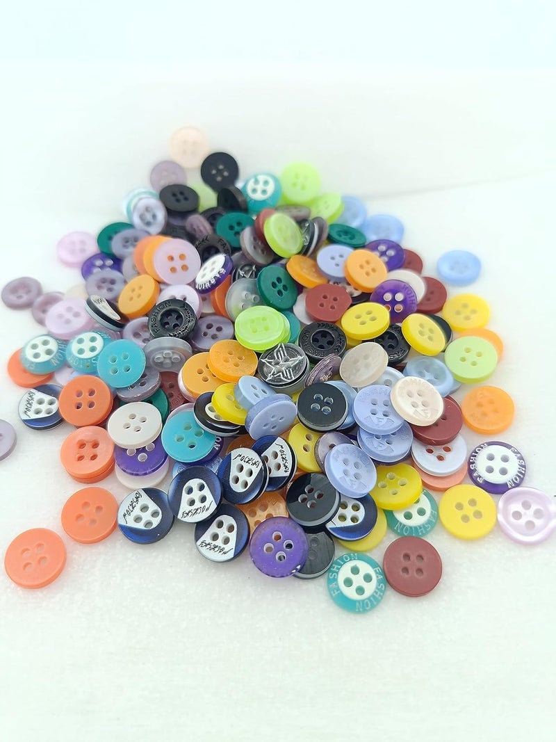 advancedestore Multi Coloured Shirt Buttons for embioridary and Sewing Plastic Buttons-Pack of 250pcs - Image 1