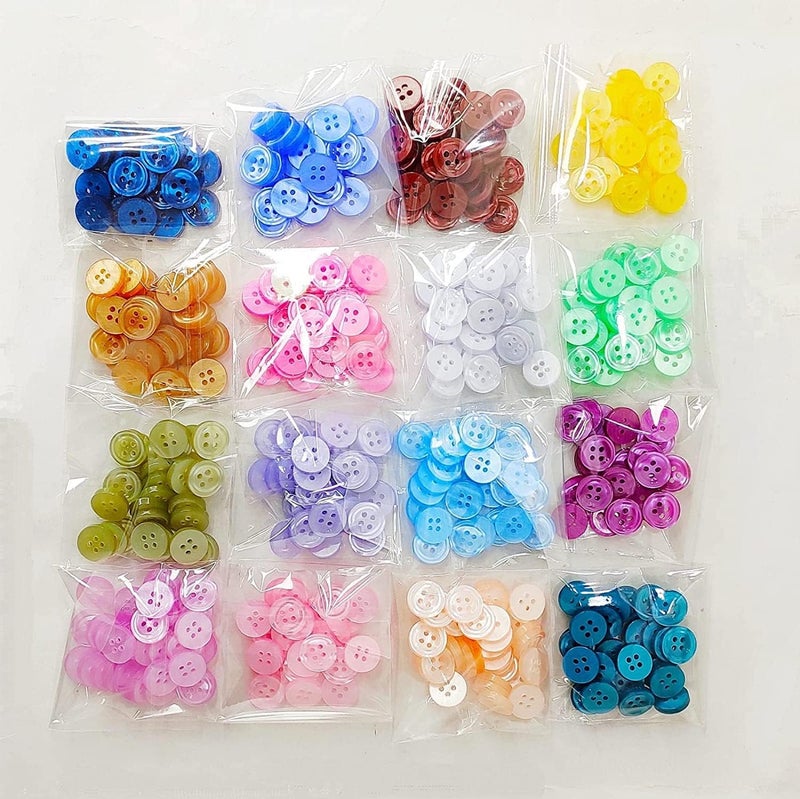 advancedestore Multi Coloured Shirt Buttons for embioridary and Sewing Plastic Buttons-Pack of 250pcs - Image 2