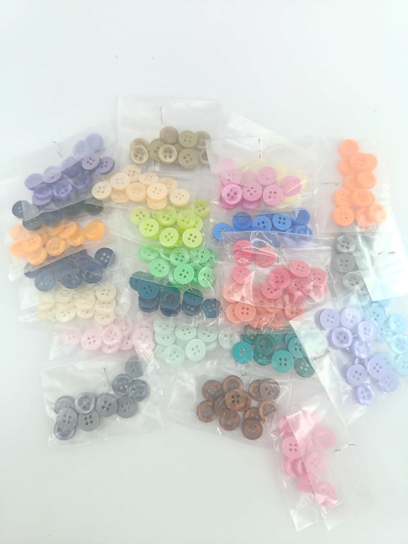advancedestore Multi Coloured Shirt Buttons for embioridary and Sewing Plastic Buttons-Pack of 250pcs - Image 3