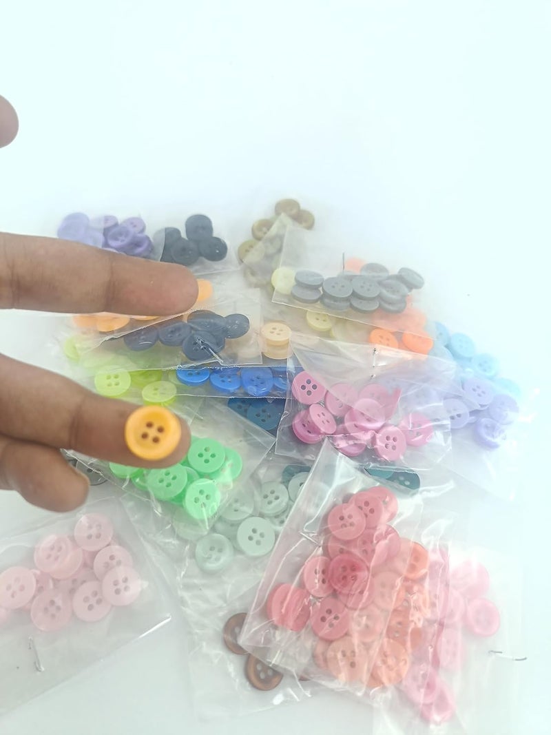 advancedestore Multi Coloured Shirt Buttons for embioridary and Sewing Plastic Buttons-Pack of 250pcs - Image 5