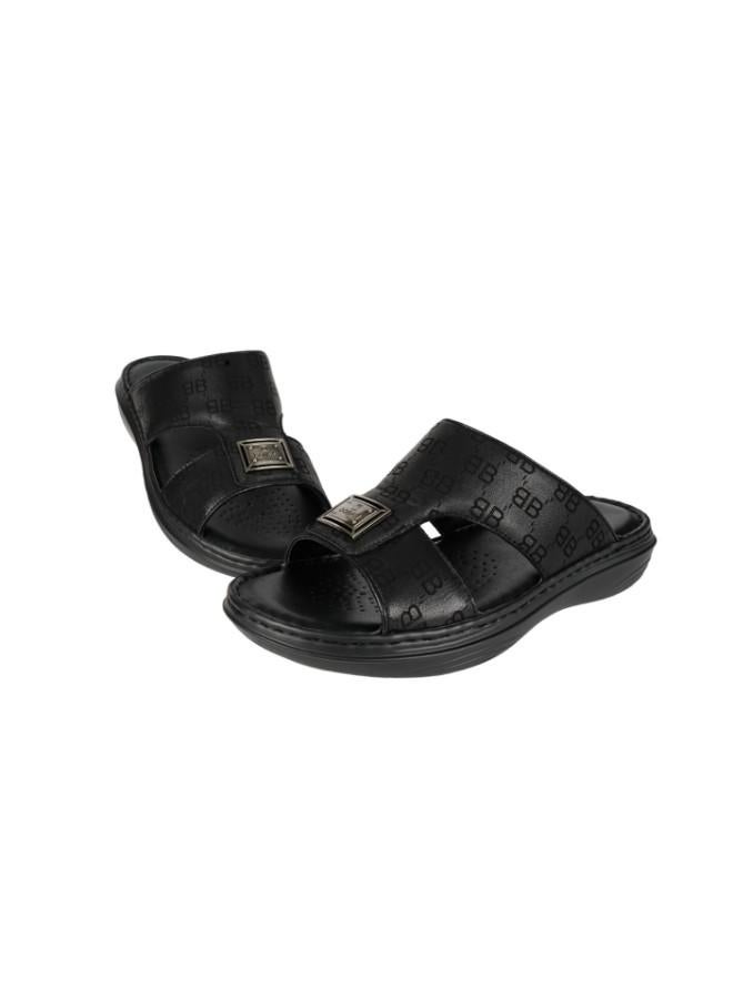 barjeel uno 008-3461 Barjeel Mens Arabic Sandals 21410-13 Black - Image 2