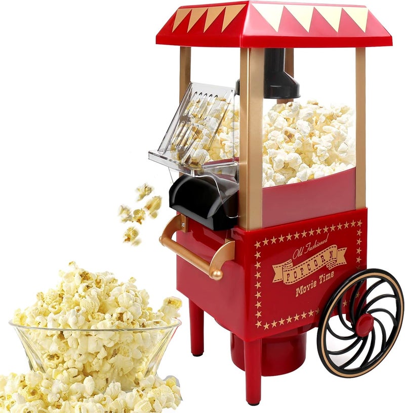 VAlinks Hot Air Popcorn Machine, Popcorn Maker, 1200W Home Electric Popcorn Popper with Kernel Measuring Scoop, Healthy Oil-Free & BPA-Free for Home, Birthday Party, Movie Night or Christmas (Small) - Image 1