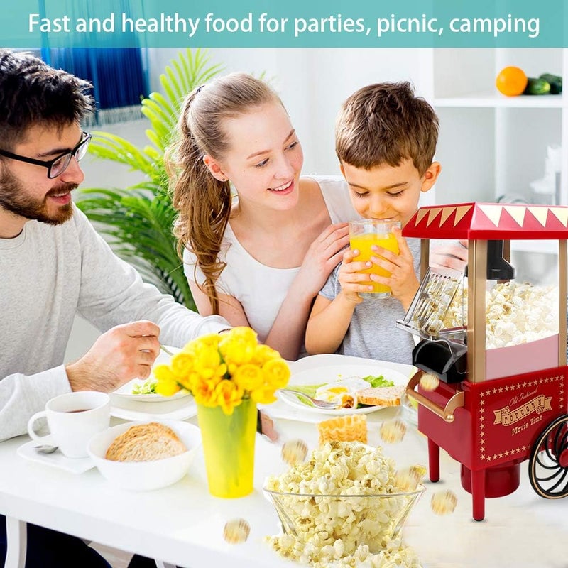 VAlinks Hot Air Popcorn Machine, Popcorn Maker, 1200W Home Electric Popcorn Popper with Kernel Measuring Scoop, Healthy Oil-Free & BPA-Free for Home, Birthday Party, Movie Night or Christmas (Small) - Image 3